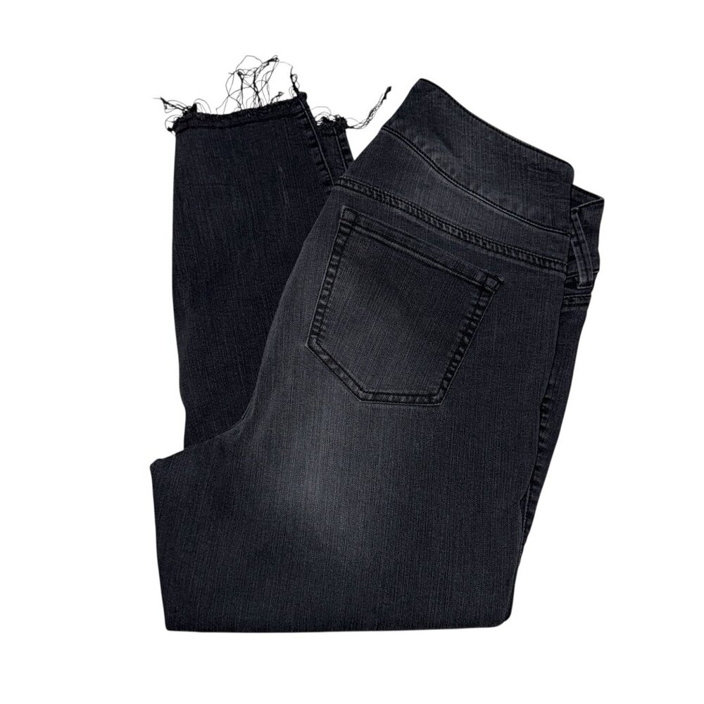 Torrid Plus Size Ankle Skinny Leg Womens 18 Black Stretch Distressed Frayed